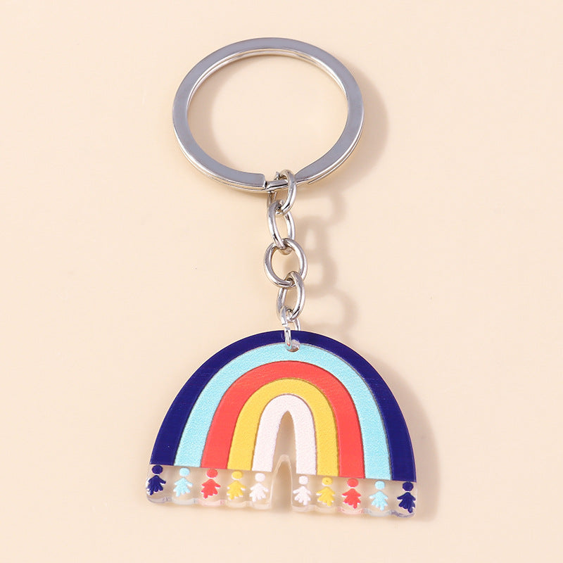 Venta al por mayor Llavero acrílico del arco iris